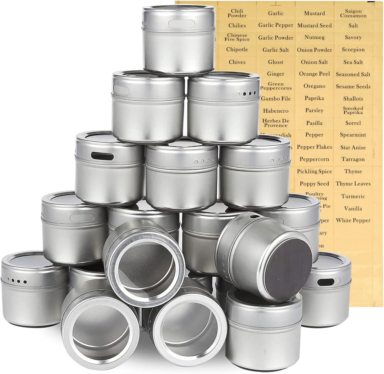 Juvale Magnetic Spice Jars for Refrigerator (20-Pack) - top pick for 2026