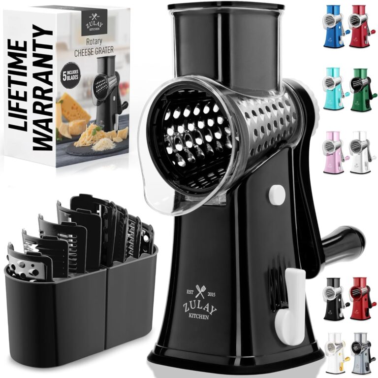 Zulay Kitchen Rotary Cheese Grater 5 Blade Cheese Shredder -: Why It’s Trending in Kitchen Essentials (Coffee, Tea & Espresso)