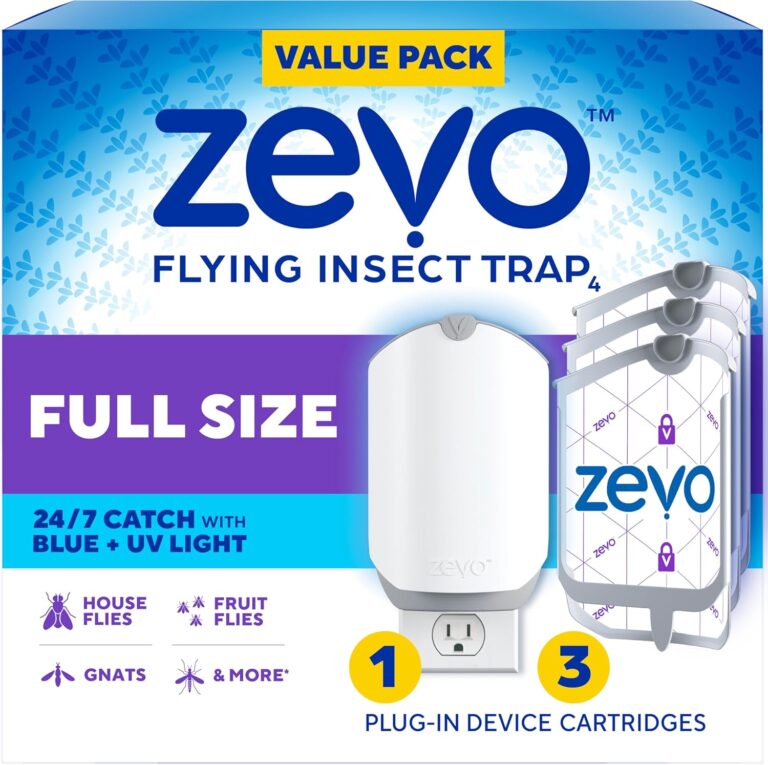 Zevo Flying Insect Trap & 3 Refill Cartridges – Plug in : Why It’s Trending in Garden & Outdoor (Gardening)