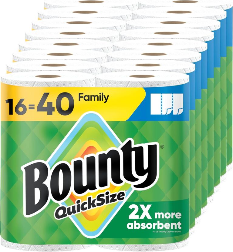 Bounty Paper Towels Quick Size, White, 16 Family Rolls = 40 : Why It’s Trending in Home Decor (Bath)