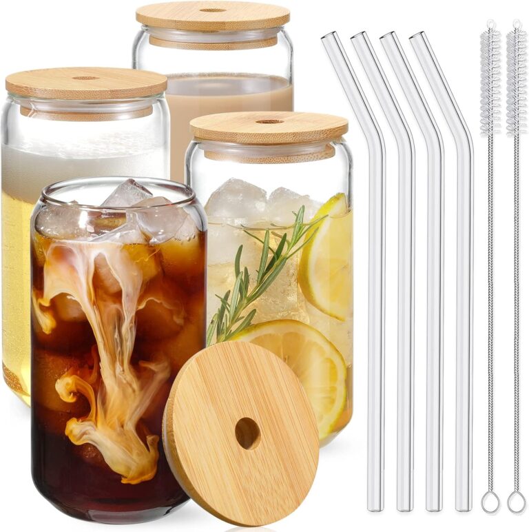 Drinking Glasses with Bamboo Lids and Glass Straw 4pcs Set -: Why It’s Trending in Kitchen Essentials