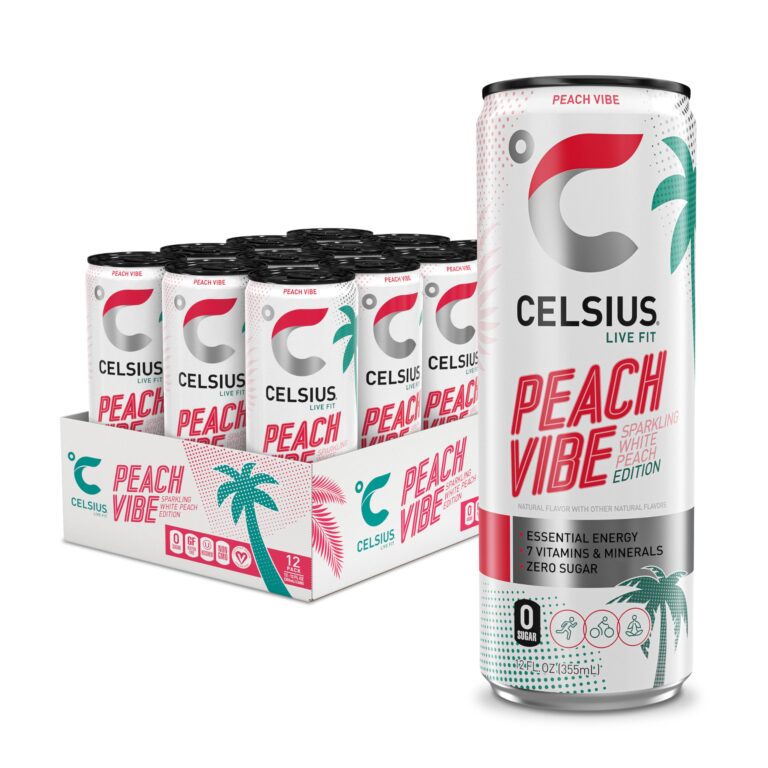 CELSIUS PEACH VIBE Sparkling White Peach, Sugar Free Energy : Why It’s Trending in Clean Living