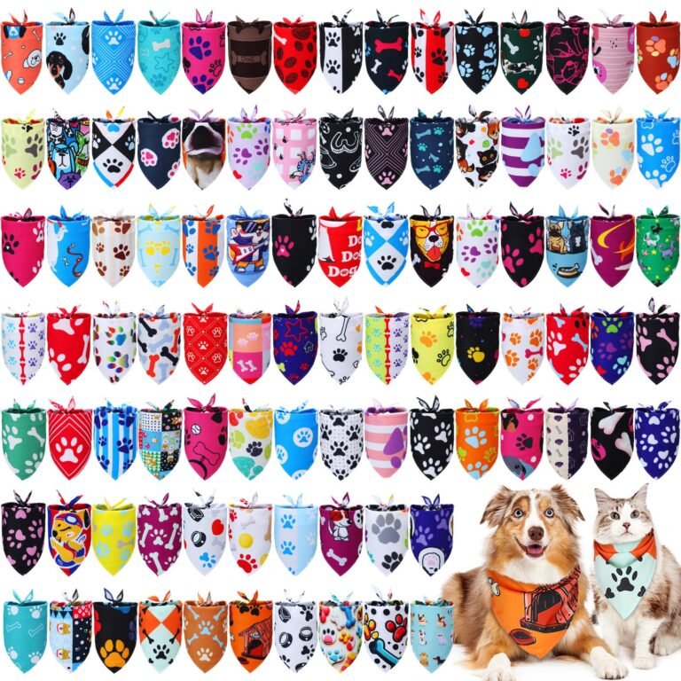 Huhumy 100 Pcs Paw Dog Bandanas Bulk Pet Bibs Colorful Trian: Why It’s Trending in Pet Finds