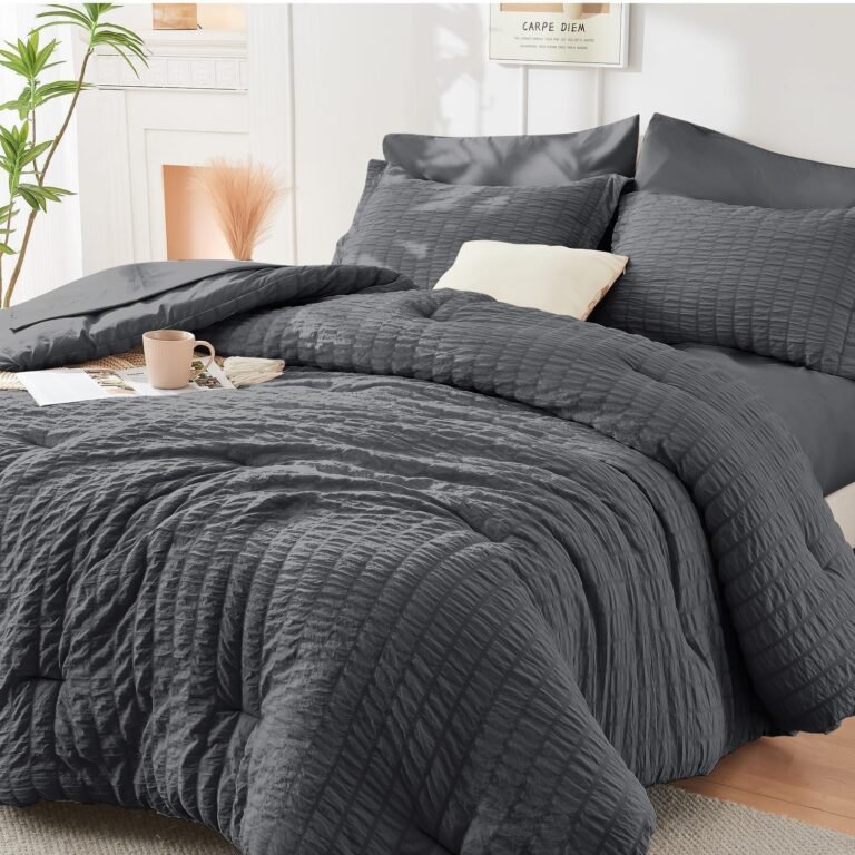 HYMOKEGE Queen Comforter Set Seersucker 7 Pieces, All Season: Why It’s Trending in Home Decor