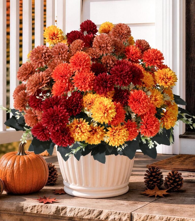 Fake Mums Artificial Fall Flowers for Outdoors Outside Decor: Why It’s Trending in Home Decor