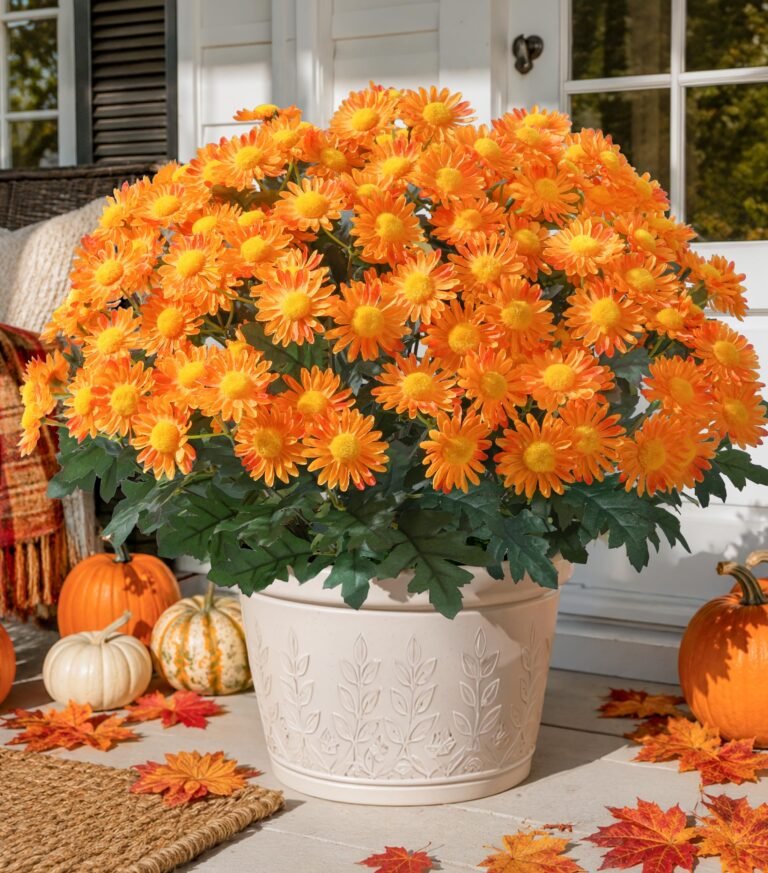 HyeFlora Artificial Fall Faux Mums Flowers Outdoor Plants fo: Why It’s Trending in Home Decor